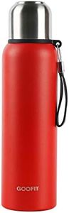 GOOFIT Insulated Water Bottle with Carrying Strap, Metal Stainless Steel Kids Water Bottle, Double-Walled Vacuum Thickened Design BPA-Free, Fits in Travel and Sports,27Oz Red