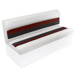 Wise 8WD106-1009 Deluxe Series 55" Pontoon Bench Seat Cushion Set, White/Red/Charcoal (Qty. 2#8WD95-1B-204 Bases Required to Complete)