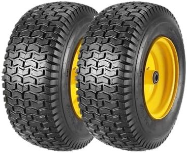 20x8.00-8 Tubeless Lawn Mower Tires with Rim (Fit Most Ariens, Husqvarna), 3.48" Offset Hub, 0.757" Bushing with 0.197" Keyway, 20x8-8 20x8x8 Turf Tire, 4 Ply, 965lbs Capacity, Set of 2