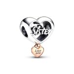 The Charmery Love You Sister Charm 925 Sterling Silver Compatible with Pandora Charms,and Many Other UK Charm Bracelets.