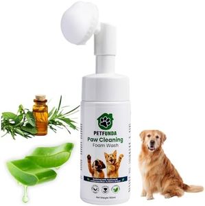 PetFunda Paw Cleaning Foam Brush for Dogs, Cats, Puppies | Ayurvedic Aloe Vera & Tea Tree Oil Formula | Lick-Safe Foot Scrubber | Gentle Paraben-Free Paw Care Tool | 150ml