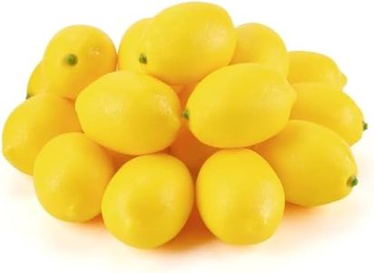 Toopify 20 PCS Yellow Artificial Lemons Fake Fruit Lemons Artificial Lifelike Simulation Lemon for Home House Kitchen Party Decoration(3.7" Long x 2.56" Wide)