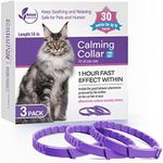 3 Pack Calming Collar Efficient Relieve Reduce Anxiety Stress Pheromones Calm Relaxing Comfortable Breakaway Collars Adjustable for Small, Medium Large Cat, Kittens