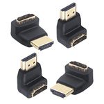 LEENUE HDMI Right Angle Adapter 4K, 90 and 270 Degree Male to Female HDMI Connectors Extender Support UHD ARC HDR 3D 1080p, for PC, Laptop, Projector, Monitor, TV, Xbox, PS5, 4 Pack