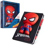 Marvel Spiderman A5 Notebook and Pen Set, 3D Diary Stationery Set Kids Journal for Boys Kids Diaries Spiderman Toys