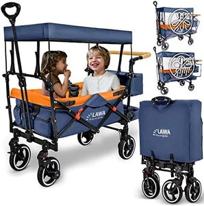 Chariot de Plage Pliable avec Toit Protection Contre la Pluie Protection Contre Les Insectes Extensible 80kg Chariot de Jardin Pliable Charrette de Camping pour Enfants Poussette pour Chien
