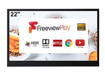 Soulaca 22inch Smart LED Black TV for Bathroom,1080P Waterpoof with Wi-Fi and Bluetooth, Integrated with Speaker Android 14.0 System,B22