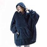 TRISTIN Thicken Sherpa Fluffle Sweatshirt Blanket Warm Cozy Oversized Wearable Pocket Hoodie for Women Men and Teens