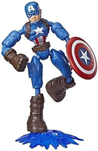 Marvel Avengers Bend and Flex - 6inch Captain America - Flexible Action Figure - Twist Bendable Arms and Legs Into Imaginative Poses - Toys for Kids - Boys and Girls - E7869 - Ages 4+