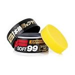 SOFT99 Dark & Black Wax 300g - Hard Car Wax Polish - Hybrid Formula with Carnauba Additive - Hydrophobic Coating - Paintwork Protection, Gloss and Colour Depth - Kit with an Applicator Pad