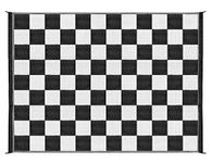 Camco Large Reversible Outdoor Patio Mat - Easy to Clean, Perfect for Picnics, Cookouts, Camping, and The Beach (9' x 12', B/W Checkered Design) (42827), Black & White Checkered