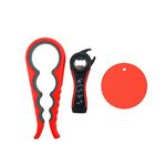 Jar Grip Opener Bottle Opener Set of 3,Multi Kitchen Tools Set,Rubber Jar,Non Slip Gripper Pad,Jar Openers Get Lids Off Easily for Weak, Senior, Arthritis Hands