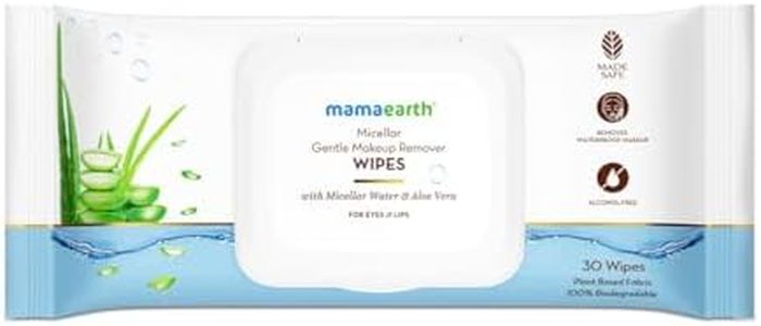 Mamaearth Micellar Gentle Makeup Remover Wipes - 30Nos|Gentle on Skin |Soothes Skin |Removes Waterproof Makeup For Eyes and Lips |No Alcohol |No Fragrance |Dermatologically & Ophthalmologically Tested