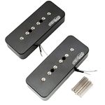 Wilkinson M Series Alnico 5 P90 Soapbar Pickups Neck and Bridge Set for Les Paul/SG Electric Guitar, Black