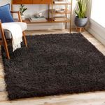 Mark&Day Area Rugs, 6x9 Abraham Modern Shag Black Area Rug, Black Carpet for Living Room, Bedroom or Kitchen (6'7" x 9')