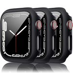 Vancle 3 Pack Case for Apple Watch Screen Protector 40mm Series 6/SE/5/4, Hard PC Full Protective Cover Apple Watch Case with Tempered Glass for iWatch 40mm (Black, 3 Pack)