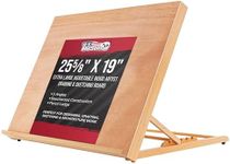 U.S. Art Supply X-Large 25-5/8" x 19" (A2) Adjustable Wood Art Drawing Board - 6 Angles, Beechwood Construction, Pencil Ledge, Locking Storage Drawer - Perfect for Design, Drafting & Architecture