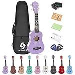 NOT HOME Soprano Ukulele Beginner Pack, 21 Inch Basswood kids Ukuleles Starter Kit with Gig Bag Digital Tuner Spare Strings and Picks