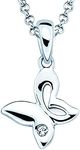 Little Diva Diamonds .925 Sterling Silver Diamond Accent Pendant Necklace (I Color, I1 Clarity) - Choice of Styles, Metal, white-diamond