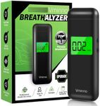 Vminno Breathalyzer, Rechargeable Professional-Grade Accuracy Breathalyzers for Alcohol, Personal Breath Breathalyzer Alcohol Tester with Memory and Warning Function for Home Use (10 Mouthpieces)