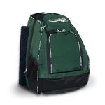 No Errors Sports Rookie Baseball Backpack - Youth Baseball Bat Bag with Fence Hooks - Baseball and Softball Equipment Bag for Kids - (Green)