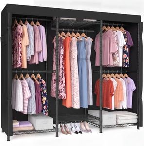 SONGMICS Closet Organizers and Storage, Clothes Rack with Shelves