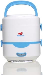 PRIME PICK Electric Cooking & Heating Lunch Box | Heating Food Warmer Lunch Box with Portable Stainless Steel Food Container for Office and Travel (Blue)