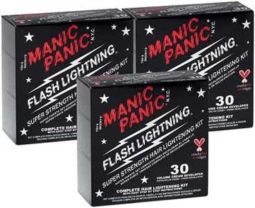 MANIC PANIC Flash Lightning Hair Bleach Kit - (3 Pack) 30 Volume Cream Developer, Hair Lightener Kit for Light, Medium Or Dark Brown & Black Hair Color, Hair Bleach Powder Lifts Up To 5 Levels