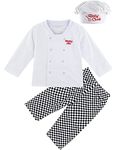 MOMBEBE COSLAND Baby Halloween Costume Infant Boys Chef Outfit Kitchen Pants Sets, Chef, 18-24Months