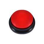 Pet Communication Button for Dogs, 30 Seconds Voice Recording Button Dog Pet Talking Buzzer Pet Interactivity Device Dog Bells for Potty Training, Not Include Batteries (Red)