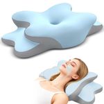 Wengty Dreams Relief Pillow, Sleep Apnea Pillow with Neck & Snoring Relief, Orthopedic & Ergonomic Contour Cervical Memory Foam Cooling Pillow for Side Sleepers, Medium Firm Support (Blue, Queen Size)