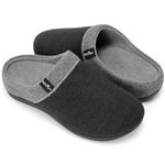 ERGOfoot Orthopedic Slippers with Arch Support, Comfortable Orthotic House Shoes with Indoor Outdoor Anti-Skid Rubber （Grey, 7 UK