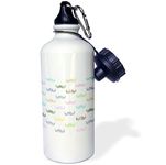 3dRose Water Bottle, White, 21 oz