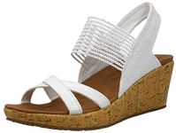 Skechers Women's Beverlee - High Tea Wedge Sandal, White, 9.5 M US