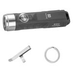 RovyVon Aurora A1 Keychain Flashlights, USB-C Rechargeable Max 650 High Lumens Super Bright with EDC Small Size, 5 Mode with Clip, Waterproof, Perfect for Camping Emergencies (Gray, Polymer/Polyimide)