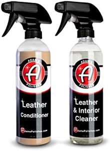 Adam's Polishes Leather Care Kit - Leather Cleaner & Leather Conditioner Car Cleaning Supplies | UV Protection for Interior Accessories Steering Wheel Seat Dash Vinyl Shoe Polish Jacket