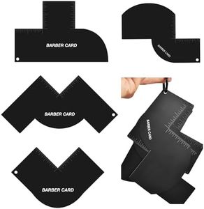 Enhancement Card for Barbers with Measurement Indicators, Reusable Hairline Shaping Tool, Beard Line Up Template, Color Spray Edge Line Up Tool, Easy to Clean Hairline Maker Guide for Barbers