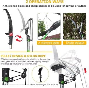Pole Pruning Saw 26ft Telescopic Tree Pruner – Adjustable Manual Long Reach with Carry Bag