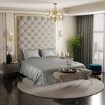 Stoa Paris Satin Bedsheets for King Size Bed-300Tc Premium Bedsheet with 2 Pillow Cover,Luxury Bedding Set, for Diwali Decoration, Home Decor Gifting, for Couples,Wedding,Harbour Mist Grey,300 TC