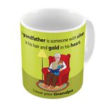 Indigifts Coffee Mug for Grand Father|330 Ml| Reading Story Book to Grandson Printed | Gift for Grand Father,Birthday Gift for Dada JEE, Gift for Grandpa, Ceremic Coffee Mug for Grand Father(White)