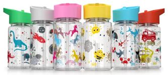 Be-Active Kids Water Bottle with Straw | BPA Free | flip nozzle | Childs water bottle | 450ml | Kid School girls boys sports bottles (Grey)