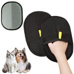 AMFUN 2PCS Pet Static Hair Removal Gloves, Reusable Static Removal Gloves for Pet Hair, Washable Double-Sided Dog Grooming Gloves for Pets Carpet Bed Couch Sheets Clothes
