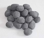 Hmleaf 24 PCS Fireplace Ceramic Pebbles for Firepits or Fireplaces or Stoves in Gray