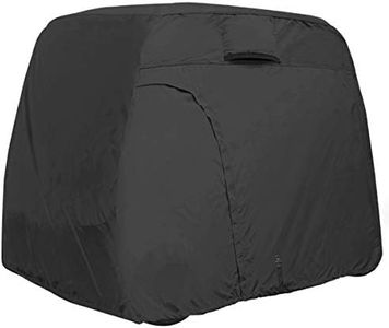 Explore Land 600D Waterproof Golf Cart Cover Universal Fits for Most Brand 4 Passenger Golf Cart, Black, Fit for 4 Passenger Cart