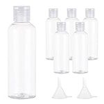 6 Pack Plastic Travel Bottles for Toiletries, 3.4 oz/100ml Clear Travel Size Bottles Leakproof Empty Squeeze Bottles with Flip Cap with Funnels Labels for Shampoo Conditioner, Lotion