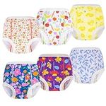 ALVABABY 6 Pack Potty Training Pants Cotton Absorbent Toilet Training training panties Reusable For Toddler Boys Girls 3T 6XC01A-3TJ-CA