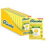 Ricola No Sugar Added Lemon Mint Cough Suppressant Throat Drops, 18 Count Box (Pack of 10)