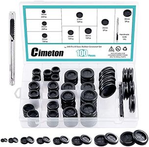 Cimeton 100Pcs 8 Sizes Rubber Grommet Assortment Kit Double Sided Round Rubber Hole Plug for Automotive Plumbing Drill Hole 5/8" 13/16" 7/8" 1" 1-1/16"1-3/16" 1-3/8"1-1/2"