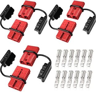 Frienda 6 Pieces 2-4 Gauge 175A Battery Quick Connector 12-36V Battery Quick Disconnect Wire Harness Plug Kit Battery Quick Connector Disconnect Plug for Motor Winch Trailer (Red)