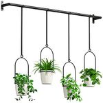 Mutool 4 Pack Hanging Planter Pots for Indoor Herb Garden, Indoor Hanging Planter Plant Hanger with Melamine Planters, Hanging Rope & Modern Wall and Ceiling Hanging Plant Holder